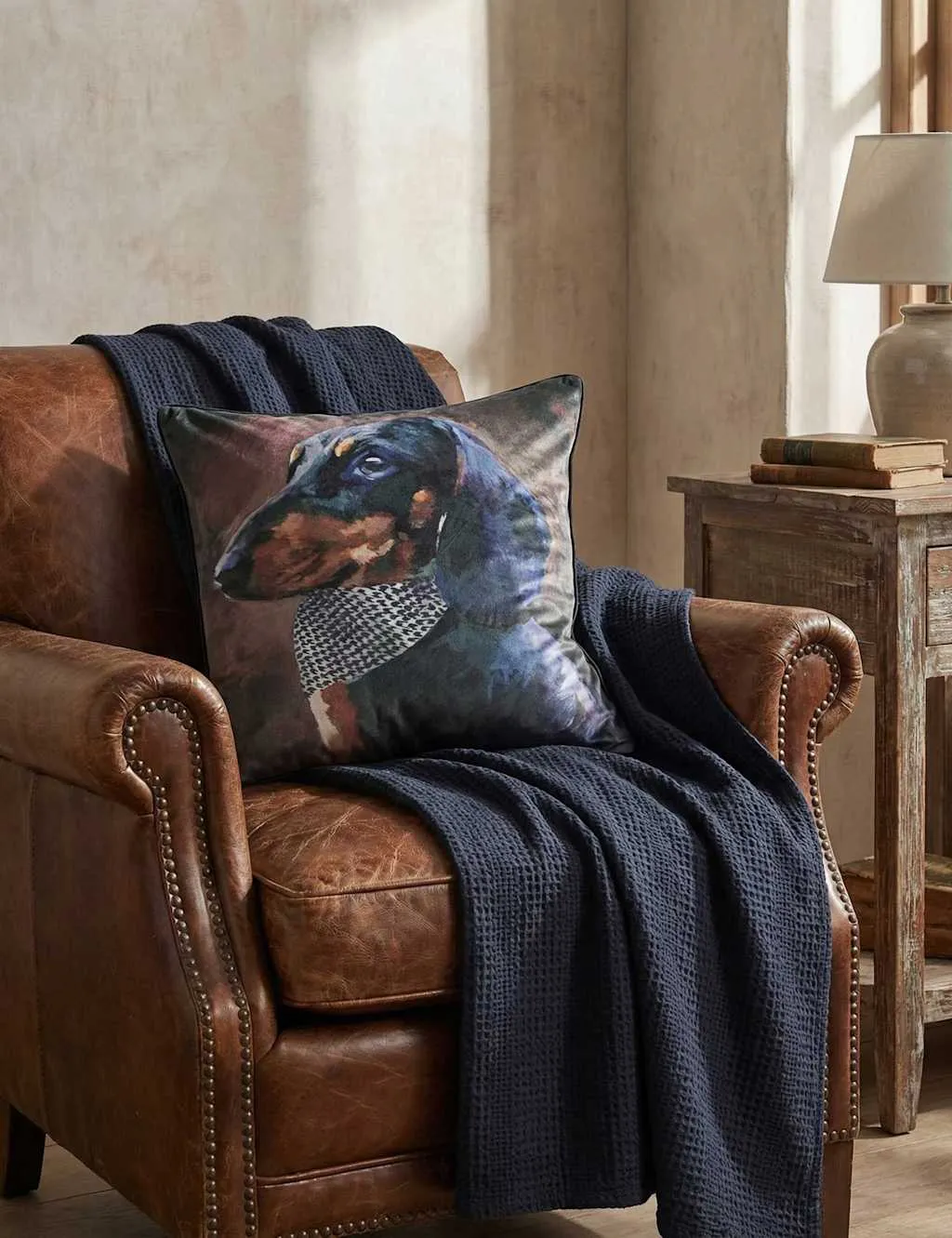 Houndstooth Cushion - Multi, Velvet product