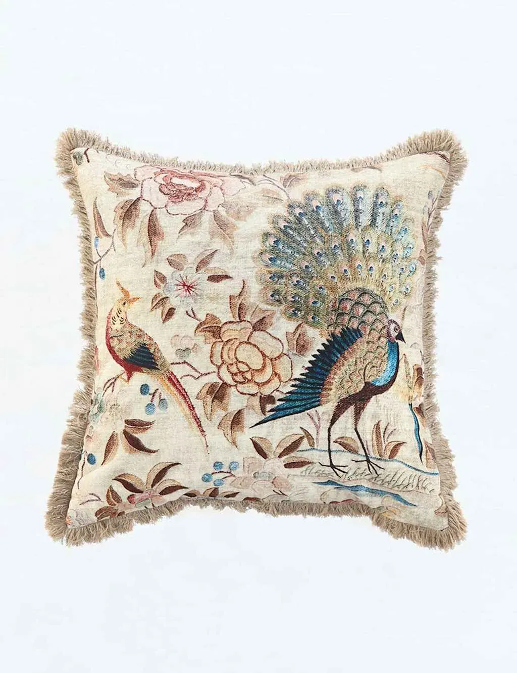 Milan Fringed Square Cushion - Multi, Cotton product
