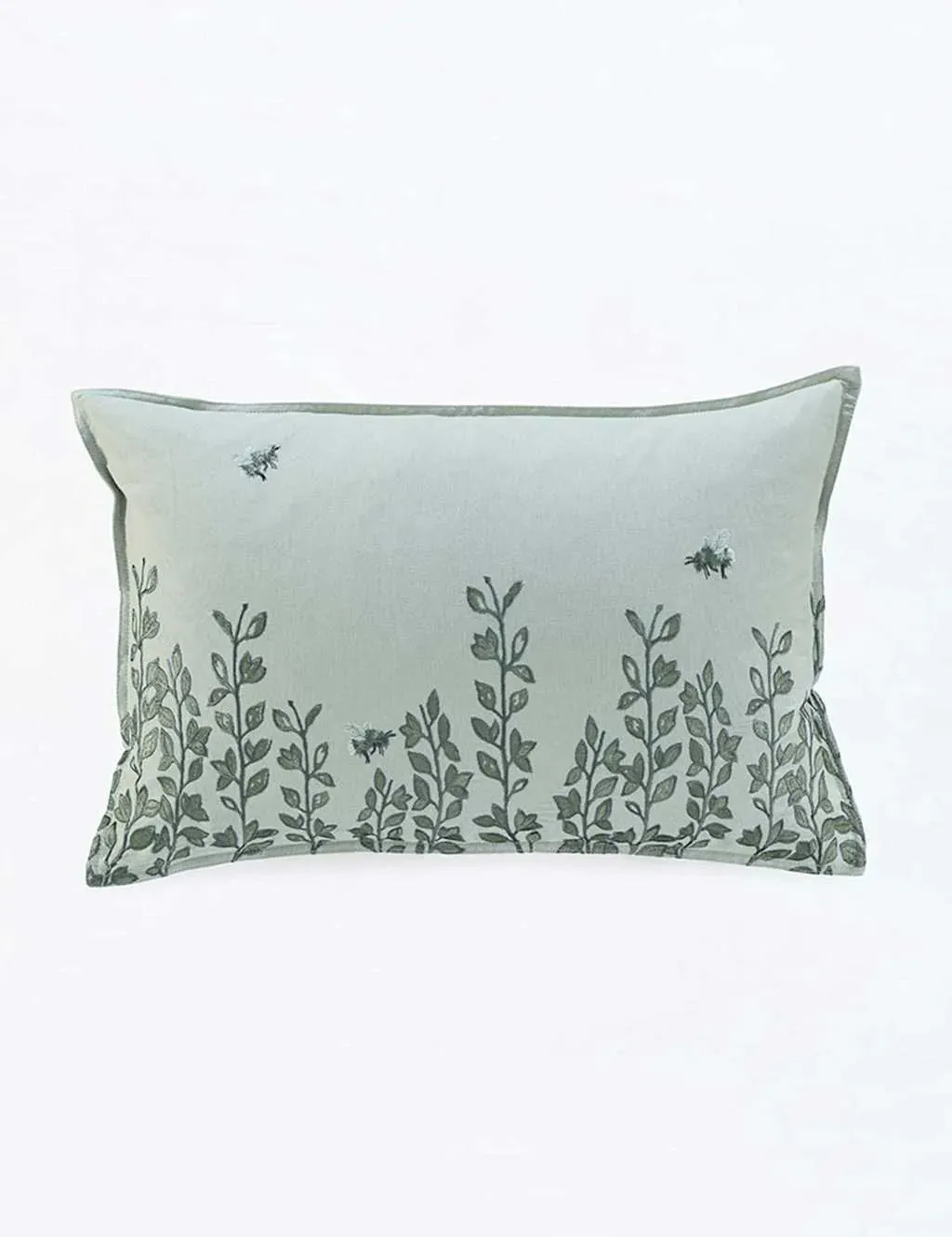 MM Linen Toby Embroidered Bolster Cushion - Green Mix, Cotton product