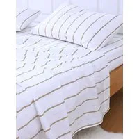 Pure Cotton 200 Thread Count Fitted Sheet - White Mix alternate view