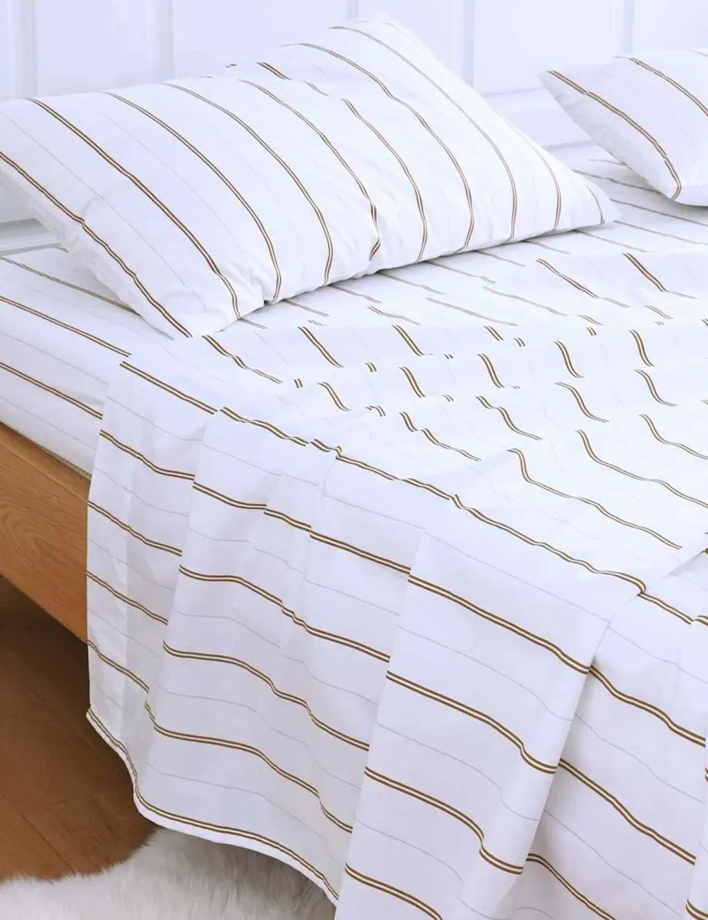 Pure Cotton 200 Thread Count Fitted Sheet - White Mix product