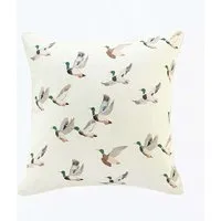 Pure Cotton Mallard Duck Piped Cushion - Multi alternate view