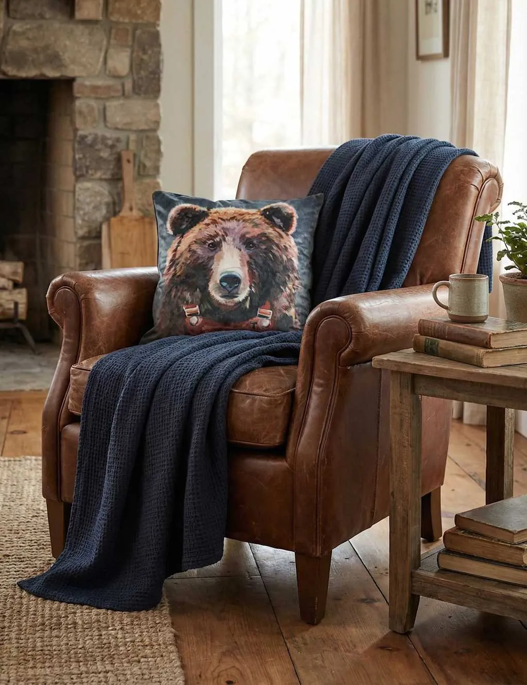 Thread Bear Cushion - Multi, Velvet product