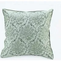 Tuto Embroidered Cushion - Green Mix, Cotton alternate view