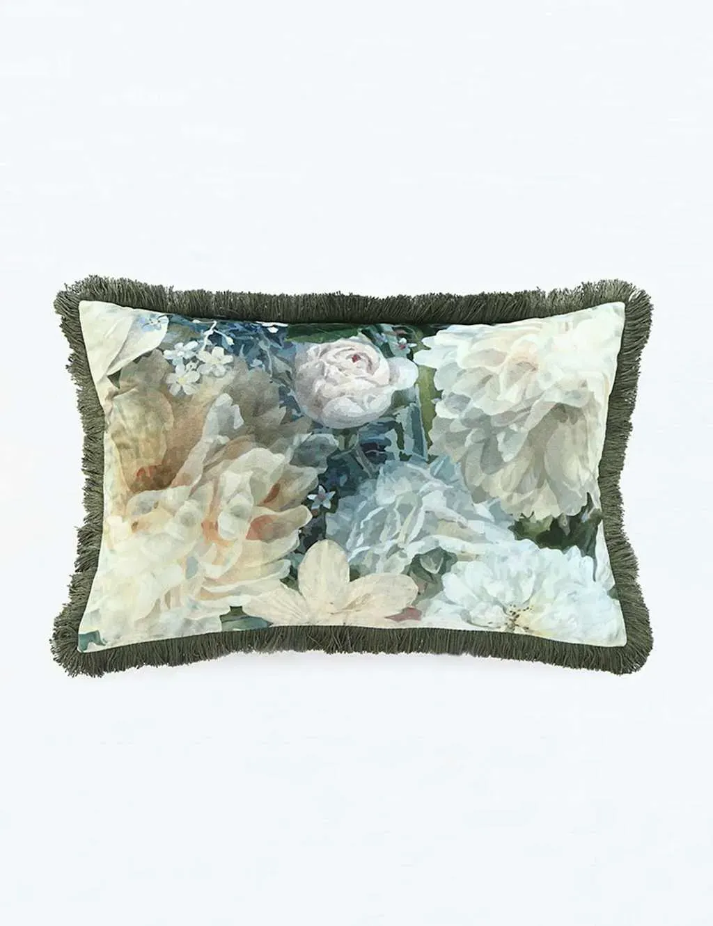 Velvet Polly Bolster Cushion - Green Mix product