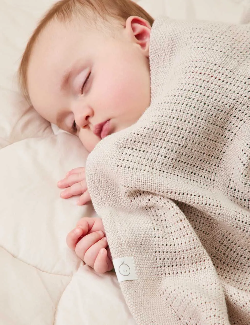 Cotton Blend Cellular Blanket - Beige product