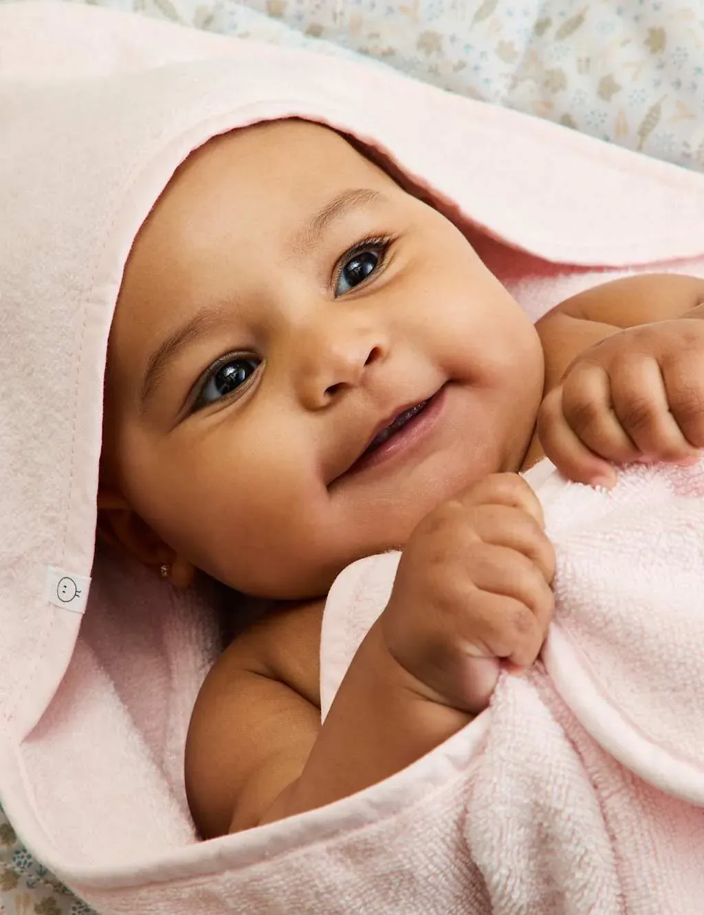 Pure Cotton Hooded Baby Towel - Light Pink product