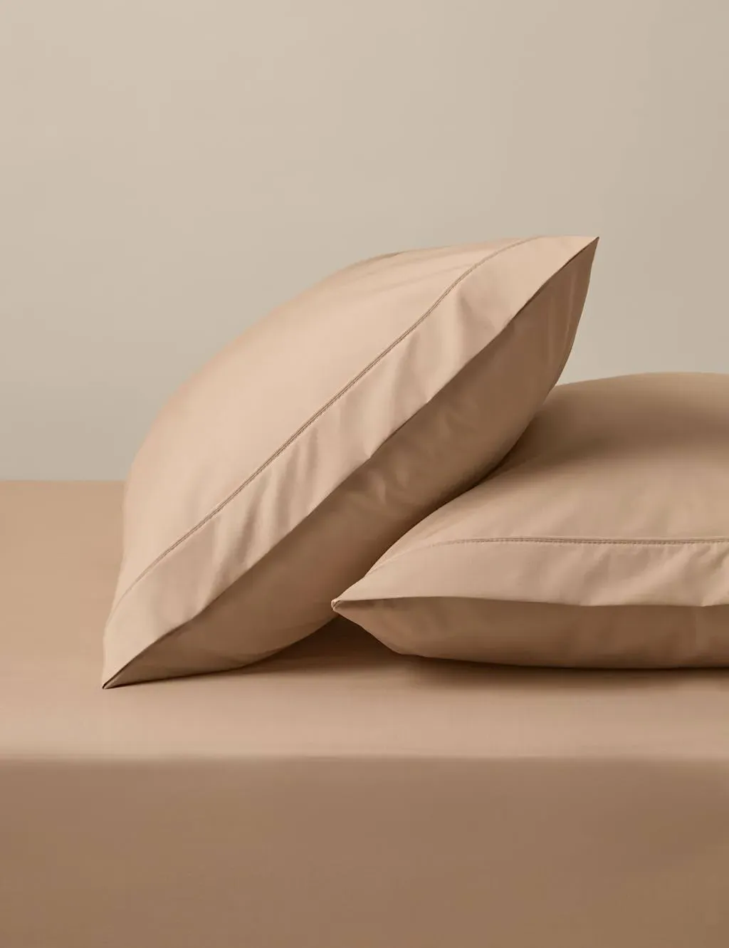 2 Pack Egyptian Cotton Pillowcases - Biscuit product