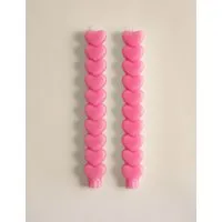 2 Pack Heart Dinner Candles - Pink, Wax alternate view