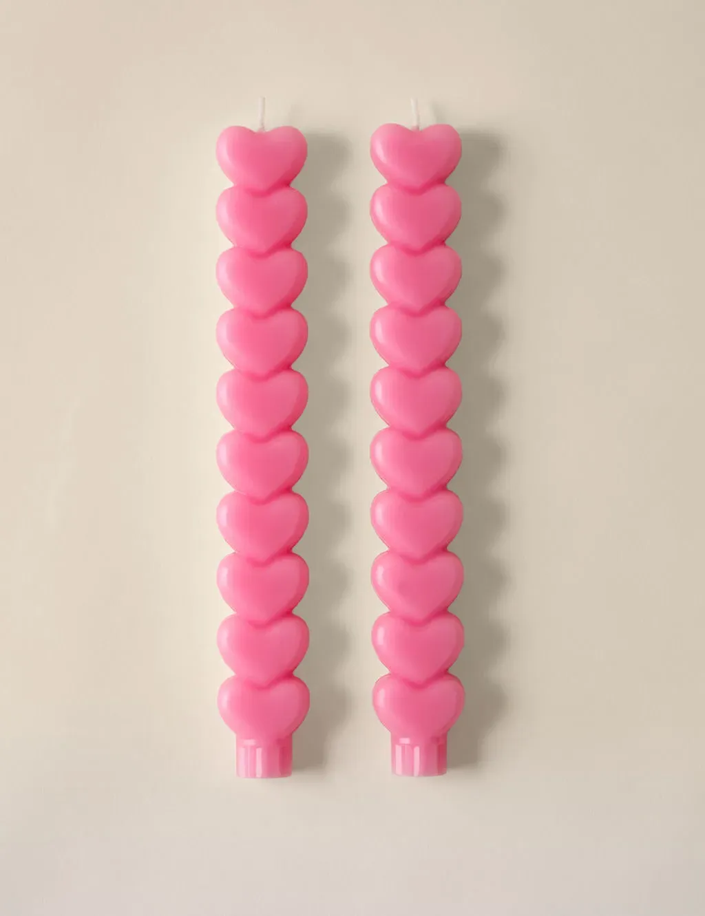 2 Pack Heart Dinner Candles - Pink, Wax product