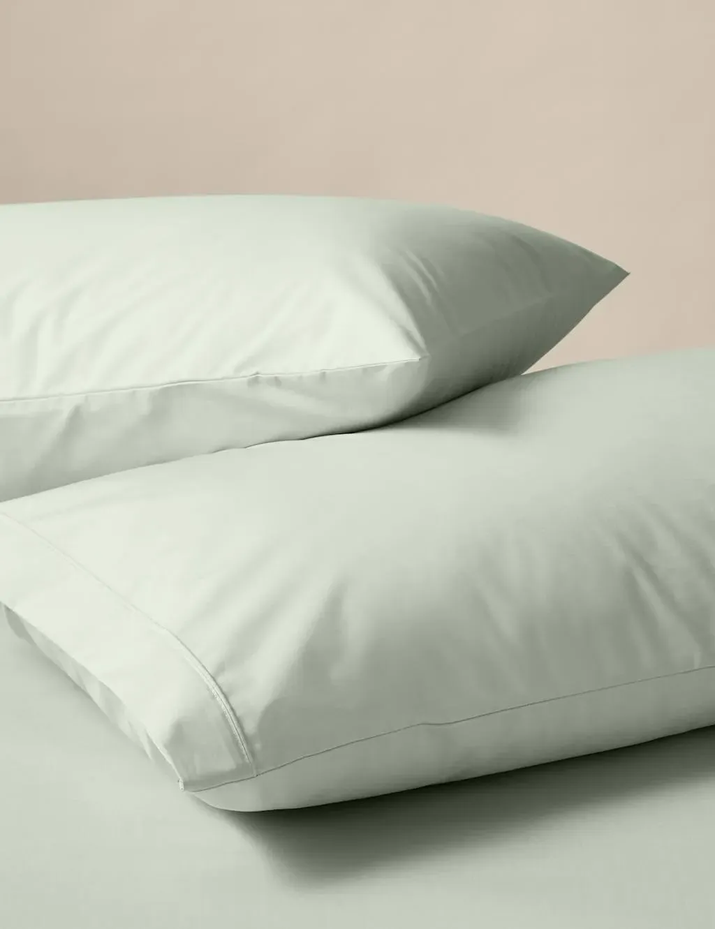 2 Pack King Size Pillowcases 230 Thread Count - Sage, Egyptian Cotton product
