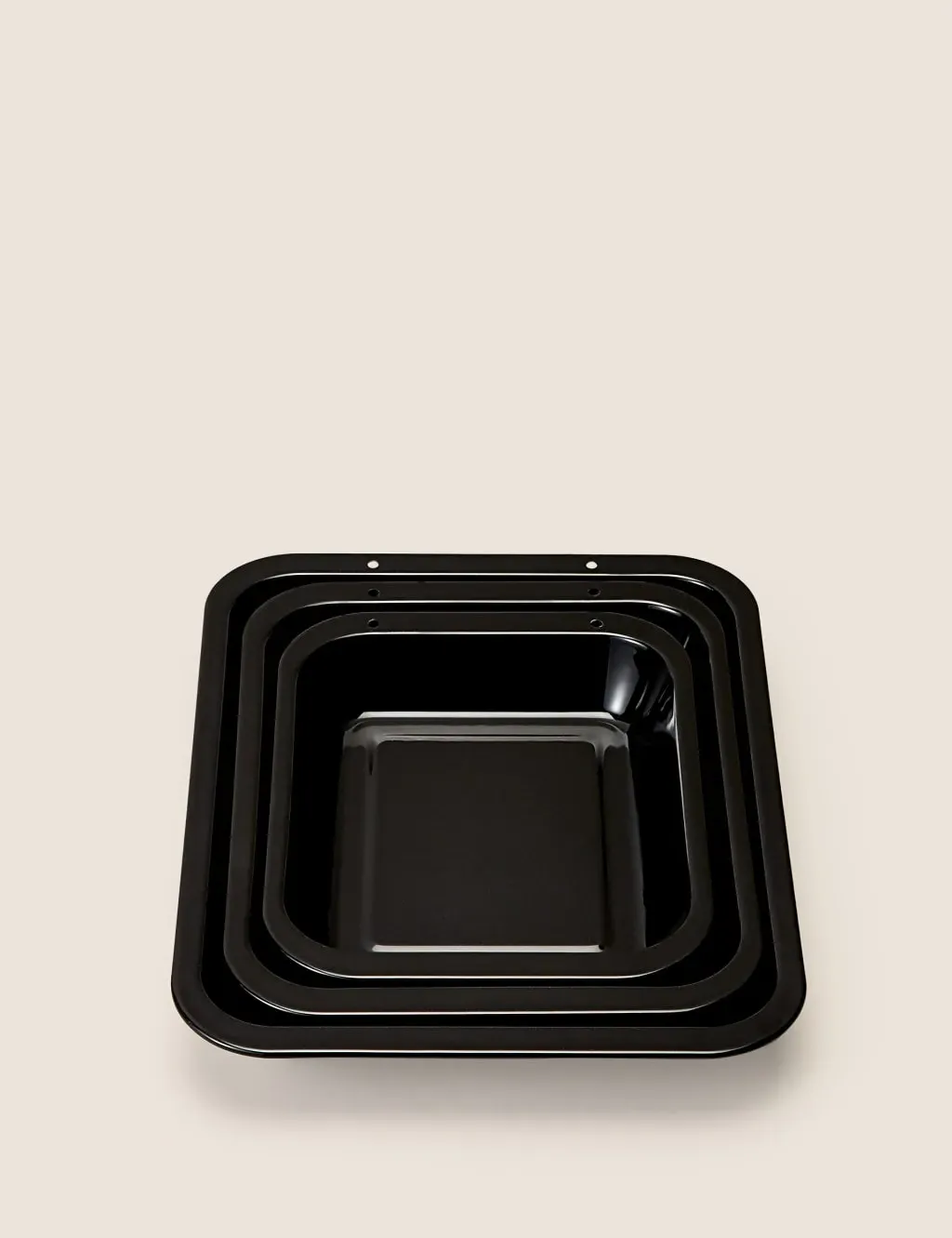 3 Piece Vitreous Enamel Roaster Set - Silver product