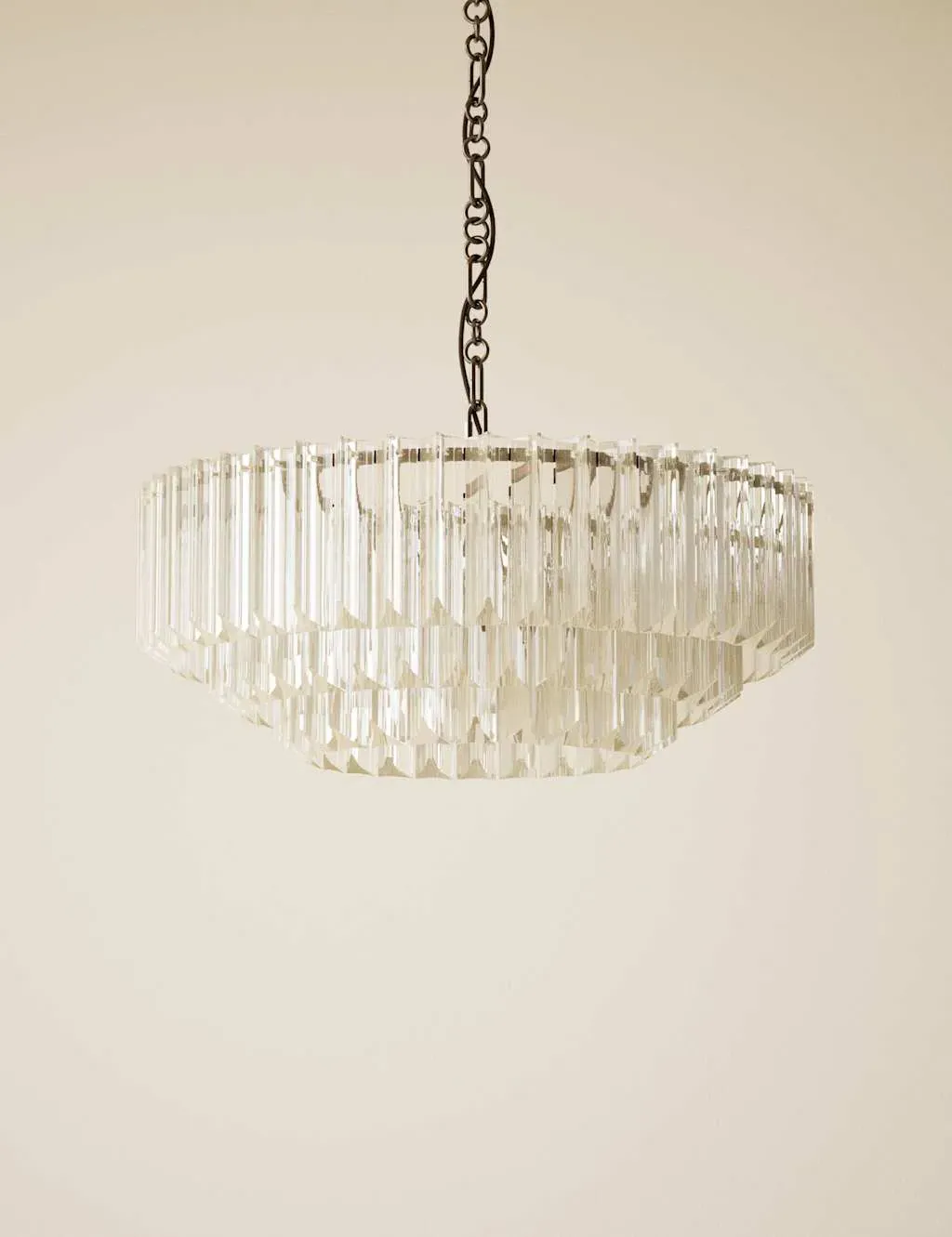 3 Tiered Glass Chandelier - Champagne product