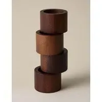 4 Pack Acacia Wood Napkin Rings - Natural alternate view