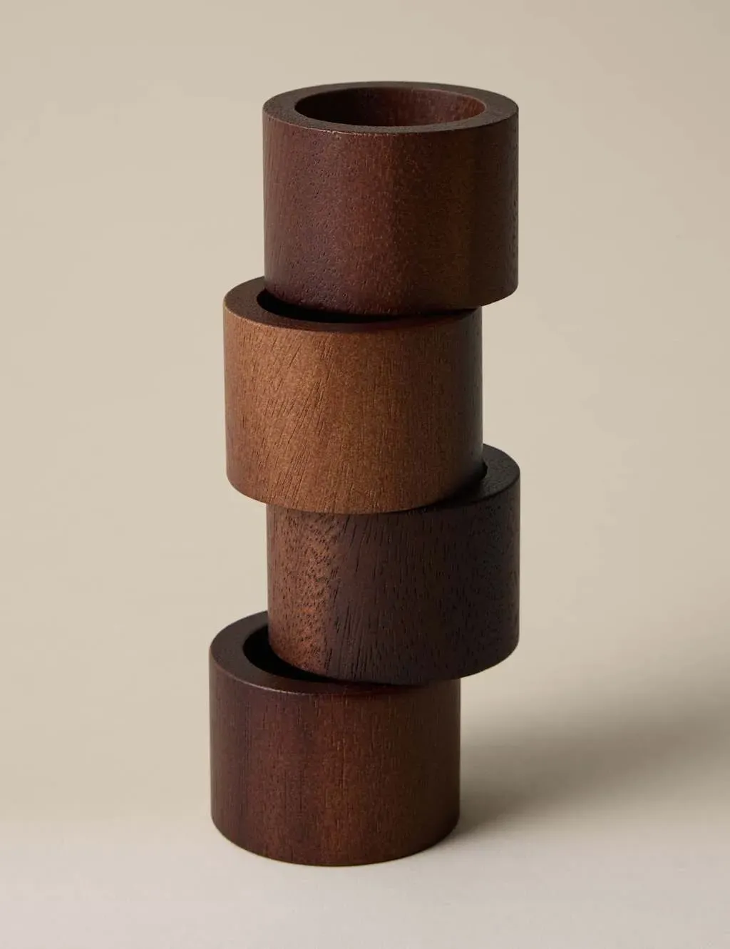 4 Pack Acacia Wood Napkin Rings - Natural product