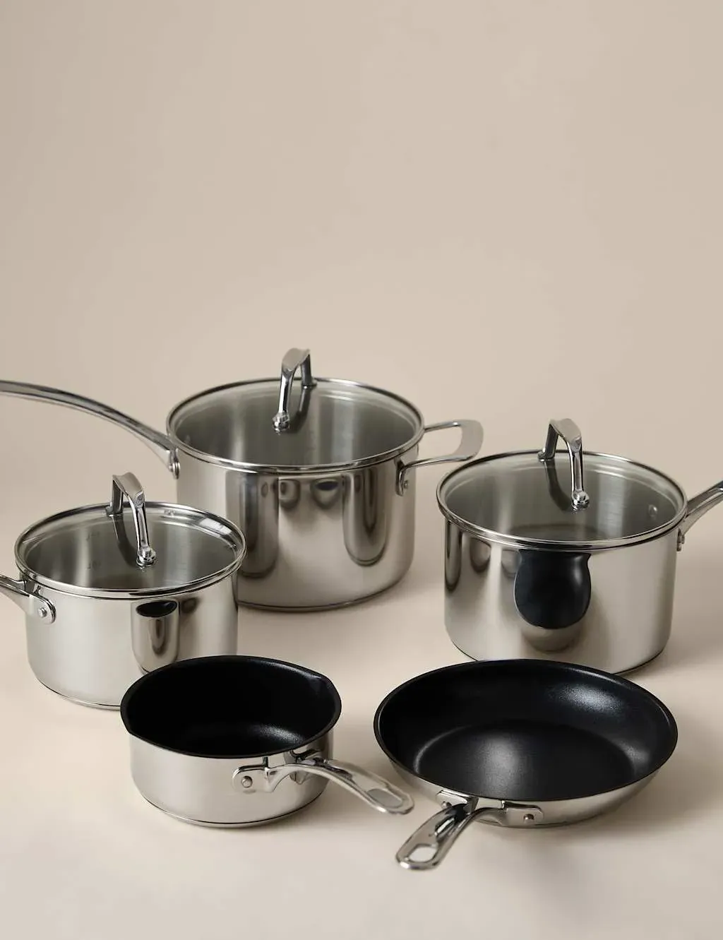 5 Piece Pan Set - Silver, Stainless Steel product
