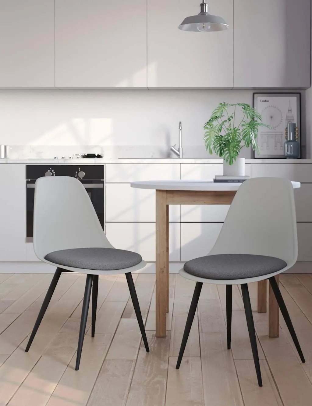 Arnie Set of 2 Dining Chairs - Mid Grey product