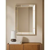 Bevelled Rectangular Wall Mirror - Gold alternate view