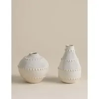 Bobble Bud Ceramic Vases Set of 2 - Soft White alternate view