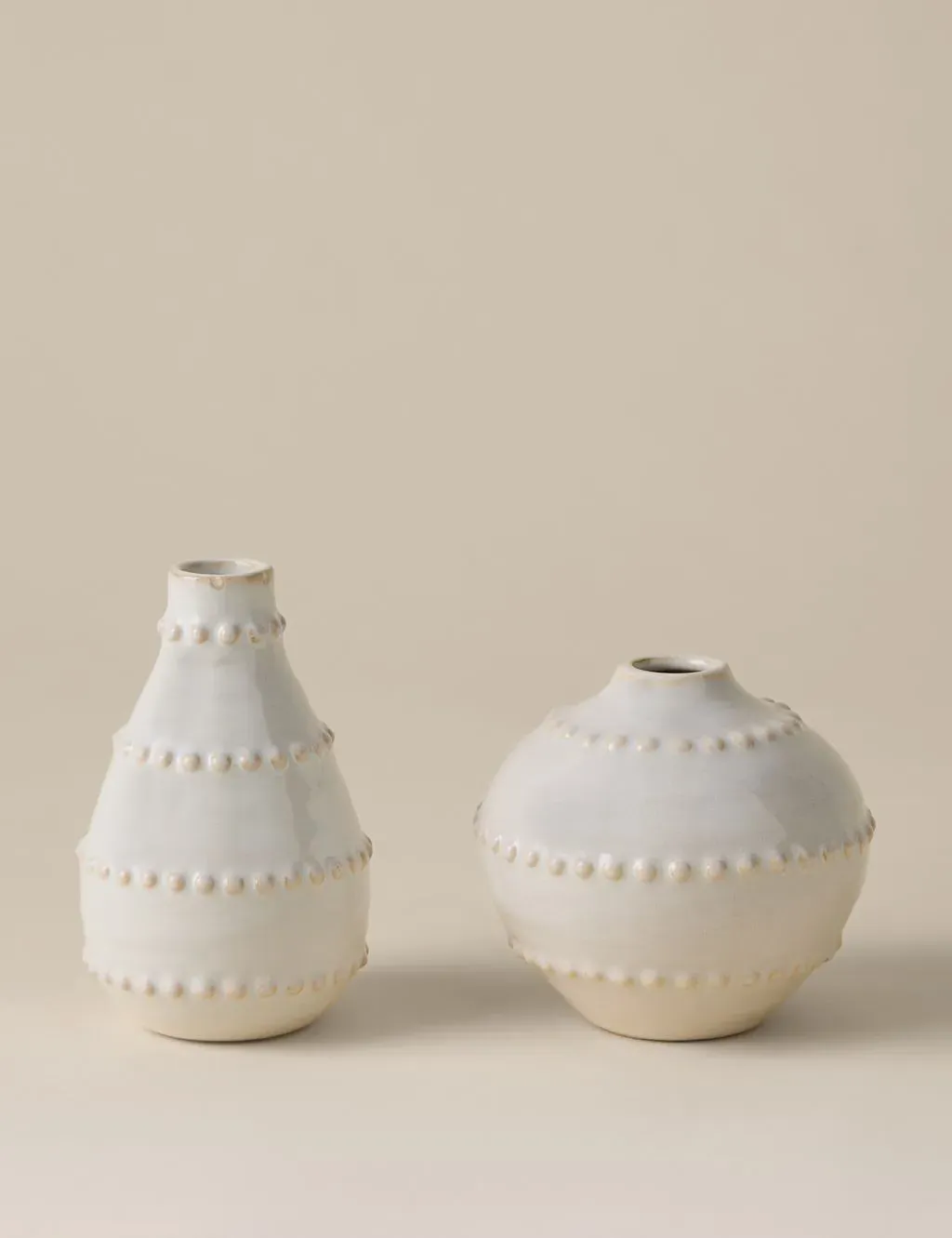 Bobble Bud Ceramic Vases Set of 2 - Soft White product