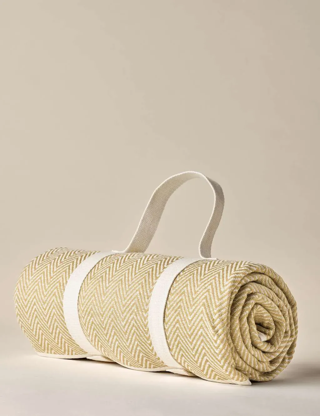 Boho Herringbone Foldaway Picnic Blanket - Natural product