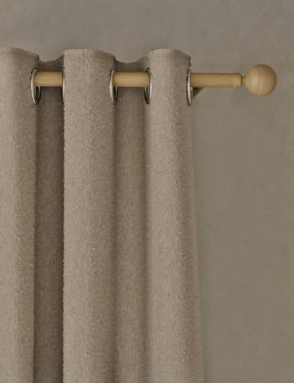 Bouclé Eyelet Curtains - Taupe, Polyester product