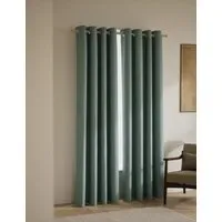 Brushed Eyelet Blackout Thermal Curtains - Seafoam alternate view