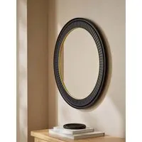 Carved Round Mirror - Black alternate view