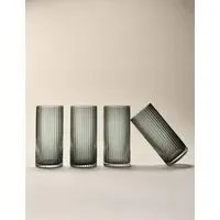 Celine Set of 4 Ribbed Highball Glasses - Dark Grey alternate view