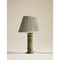 Ceramic Column Frill Shade Table Lamp - Green alternate view