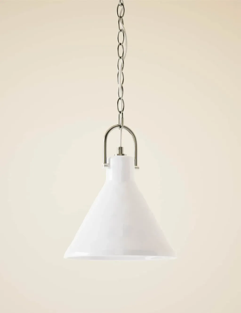 Ceramic Mottled Cone Pendant Light - White, Ceramic product