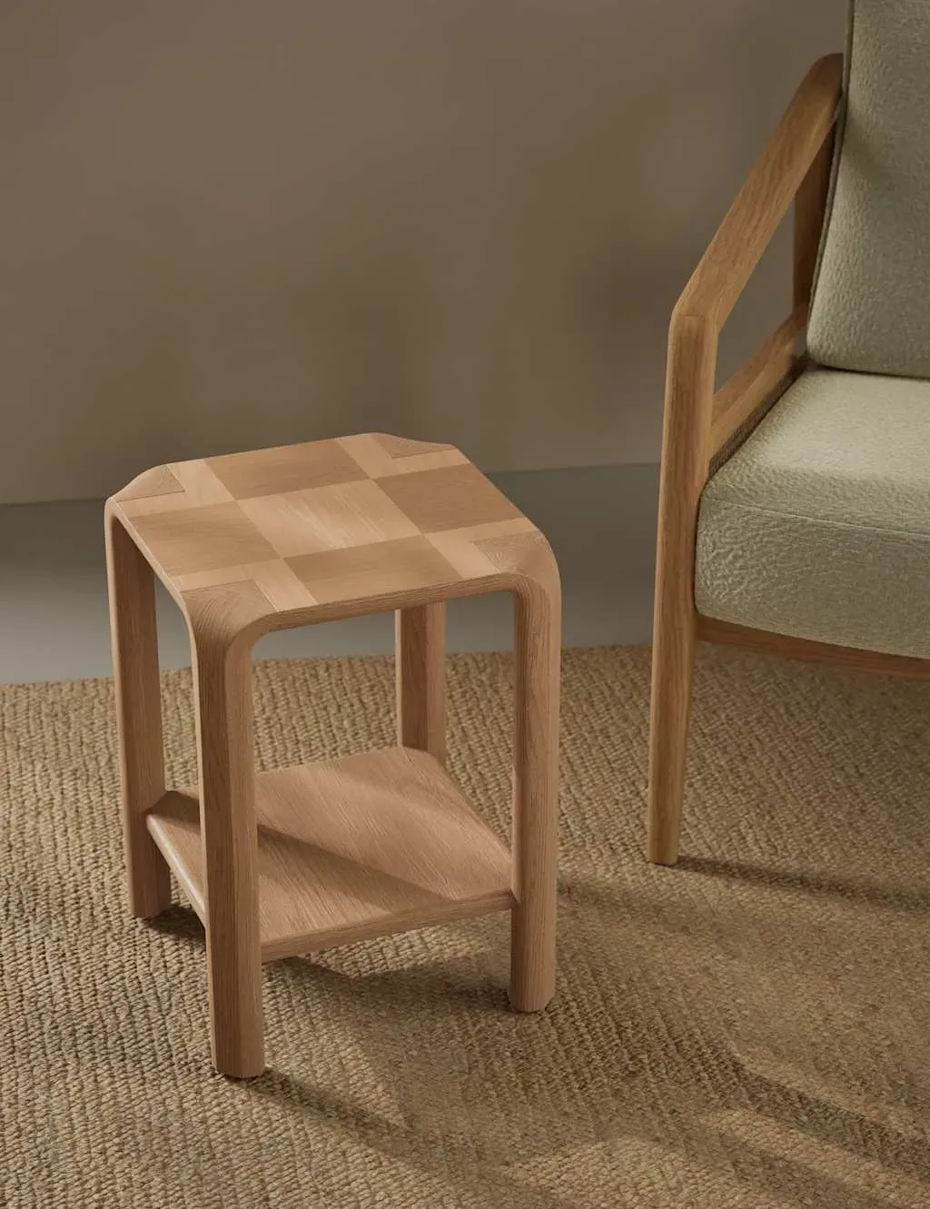 Check Side Table - Oak product