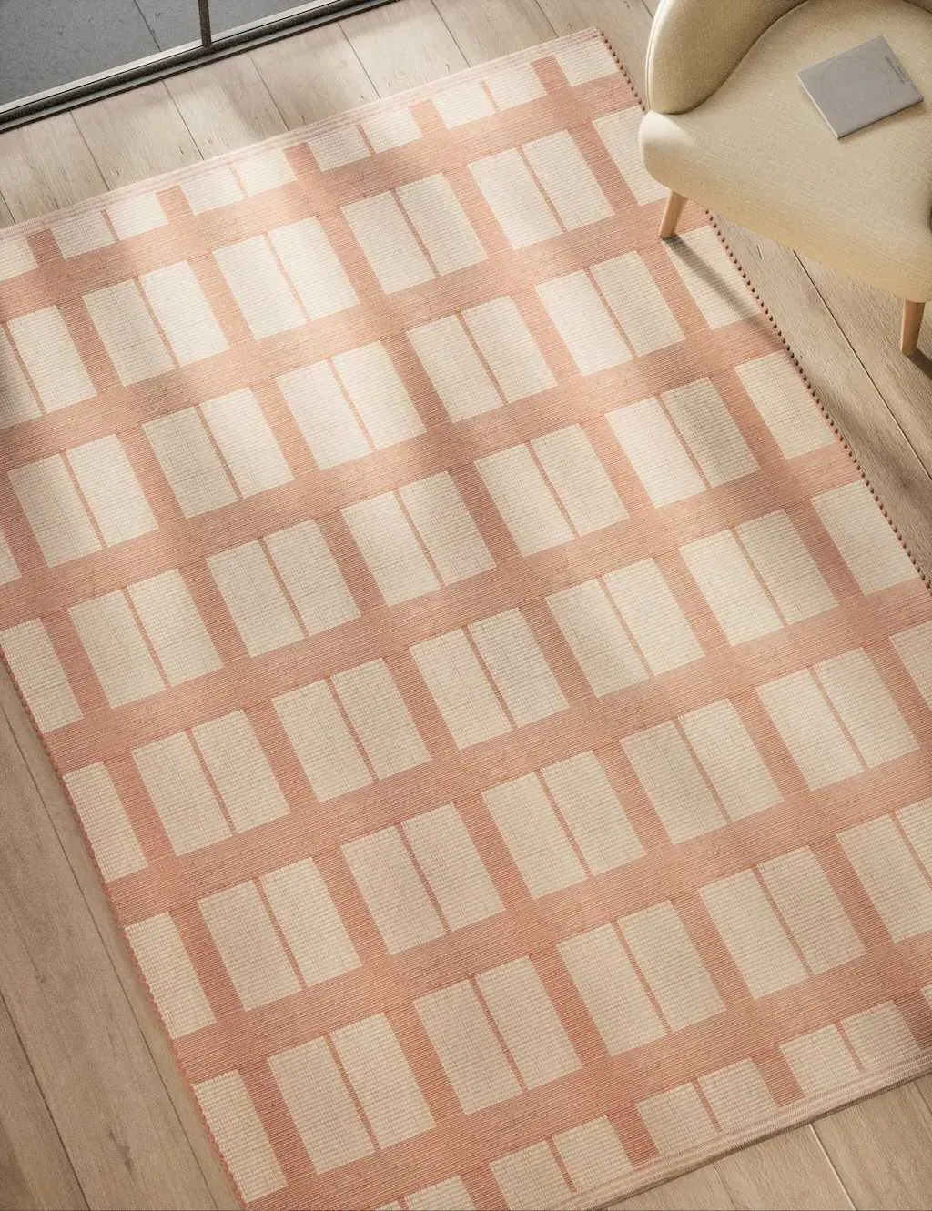Checked Rectangular Rug - Pink Mix product