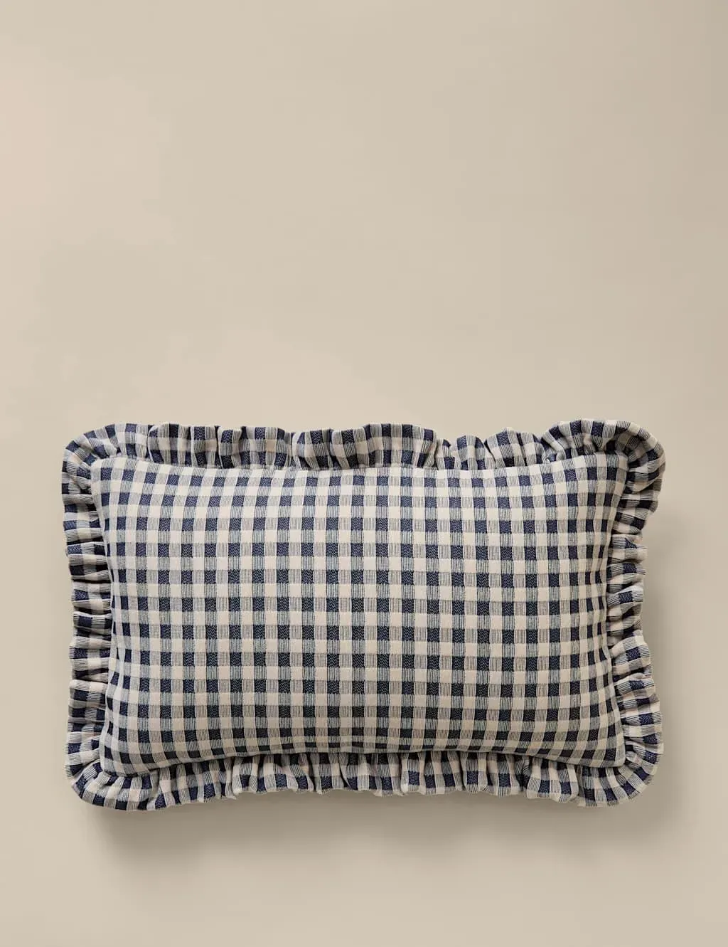 Chenille Woven Gingham Bolster Cushion - Blue, Chenille product