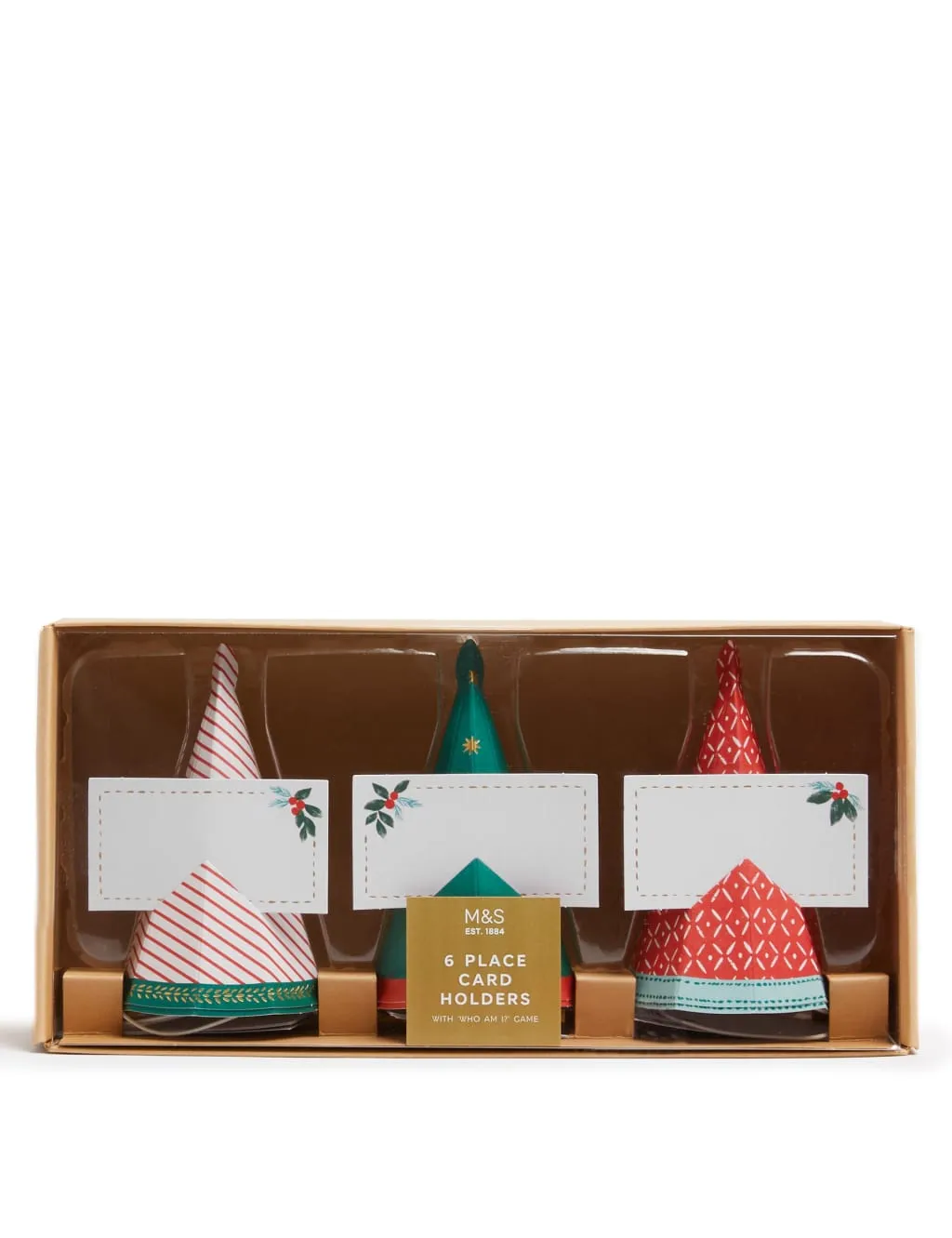 Christmas Party Hat Place Card Holder Pack with Game product