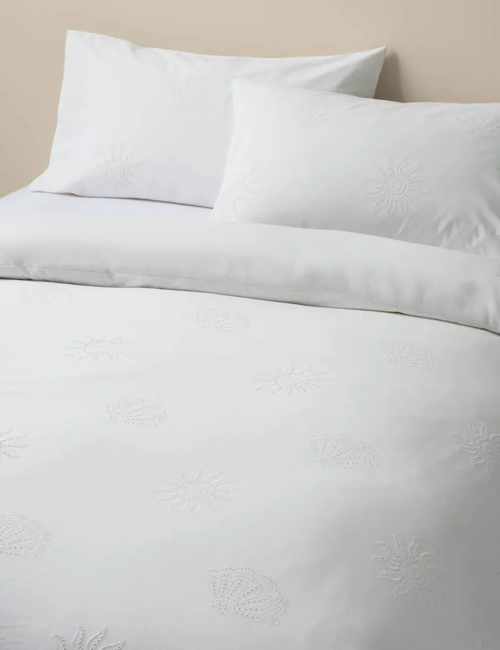 Coastal Broderie Bedding Set - White, Pure Cotton product