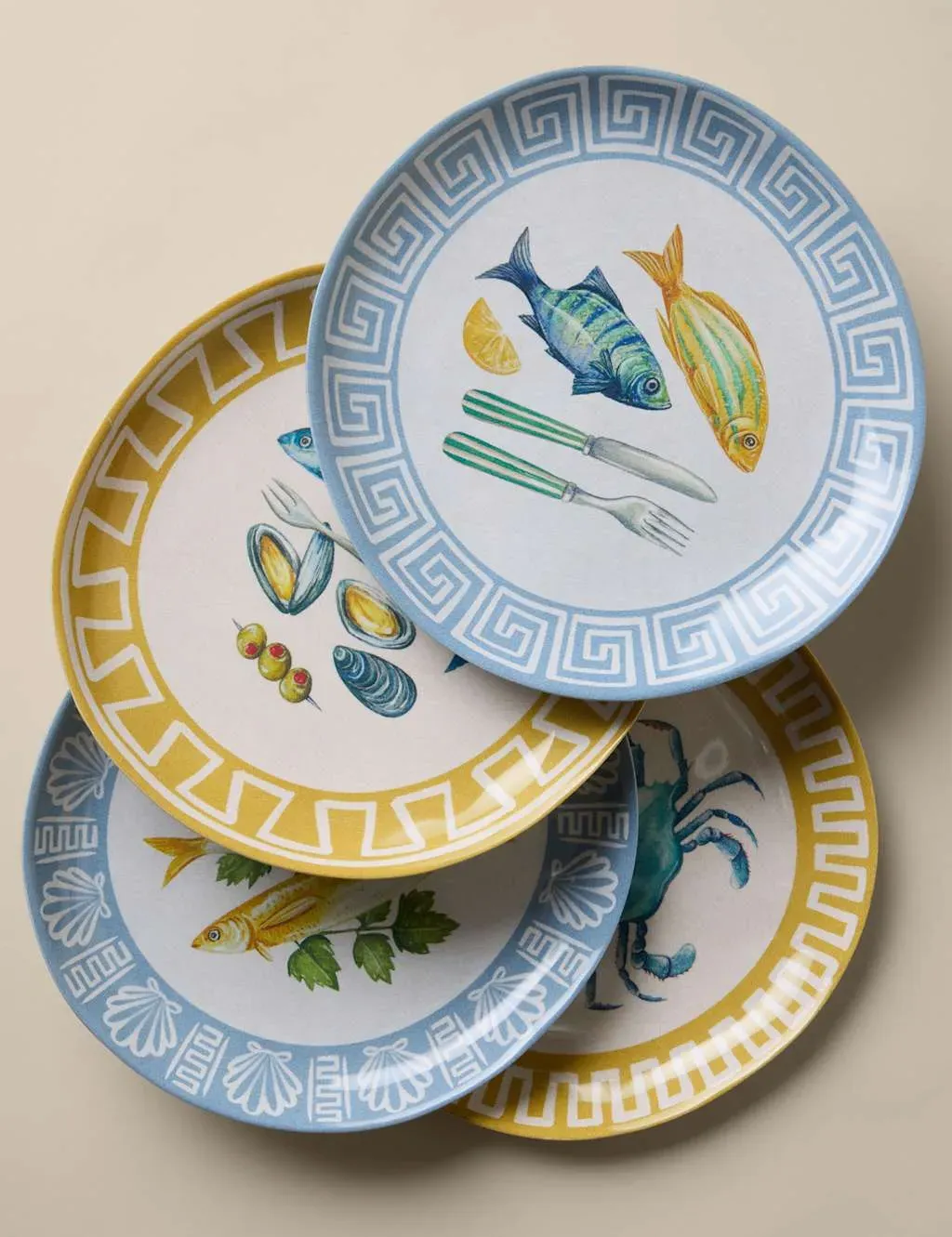 Coastal Icon Set of 4 Picnic Side Plates - Multi product
