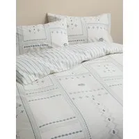 Coastal Tile Print Bedding Set - Blue Mix, Pure Cotton alternate view