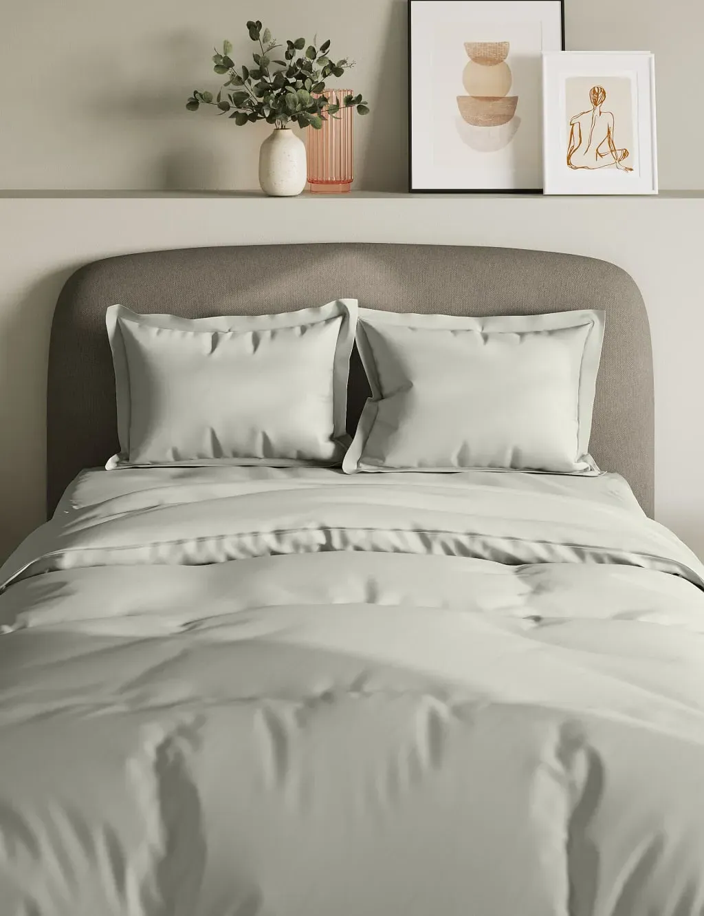 2 Pack 300 Thread Count Oxford Pillowcases - Light Grey, Cotton product