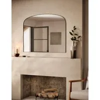 Milan Over Mantel Arched Mirror - Black, Metal alternate view