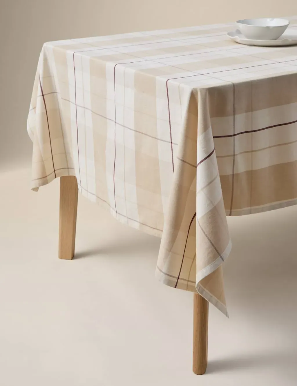 Cotton Rich Checked Tablecloth - Natural Mix product