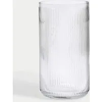 Ribbed Glass Cylinder Vase - Clear alternate view