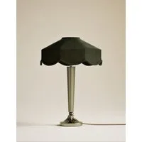 Deco Velvet Scallop Shade Table Lamp - Dark Green alternate view