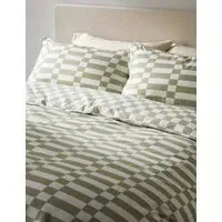 Cotton Rich Geometric Bedding Set - Green Mix alternate view