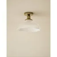 Florence Flush Ceiling Light - Antique Brass, Glass alternate view