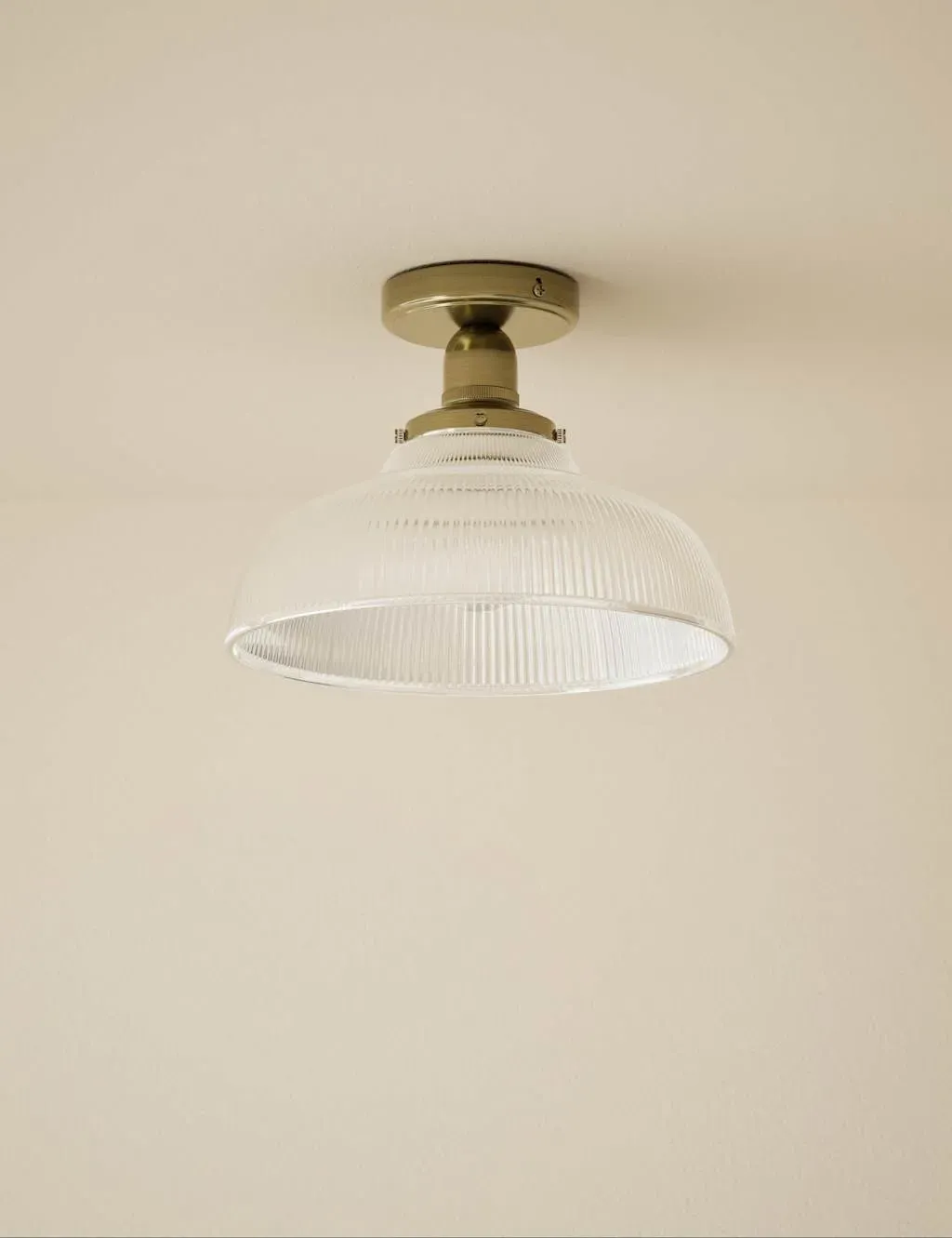 Florence Flush Ceiling Light - Antique Brass, Glass product