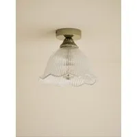 Josephine Glass Flush Ceiling Light - Antique Brass alternate view