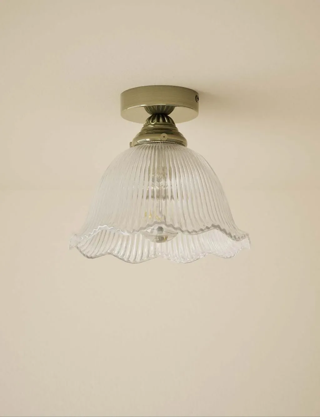 Josephine Glass Flush Ceiling Light - Antique Brass product