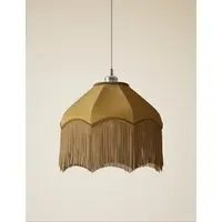 Fringed Velvet Lamp Shade - Ochre alternate view