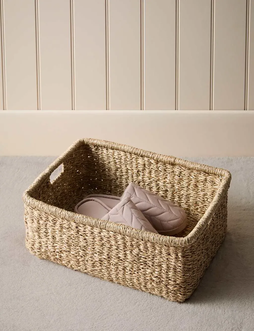 Seagrass Large Rectangular Basket - Natural product